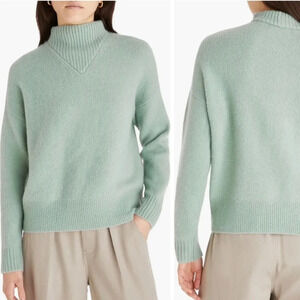 Madewell Wool/Alpaca Heathered Seafoam Green Mockneck Turtleneck Sweater Size XS